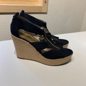 Michael Kors Damita Black Zipup Wedges